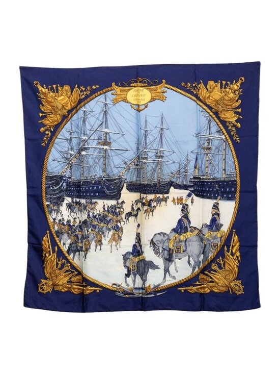 Hermes Scarf Carre 90 Sea & Cavalry 100% Silk Blue | eBay Hermes Carre 90 Marine Et Cavalerie Sea and Cavalry Scarf Large Blue Silk
